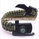 Top Quality Survival Man Rope 550 Knife Fire Starter Compass Whistle Buckle Paracord Bracelet