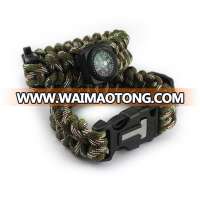 KongBo different types of letters woven cross paracord bracelet with compass