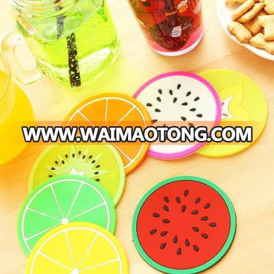 Wholesale Fruit Shape Round Rubber Coaster For Cup Coffee Tea Cup Coaster