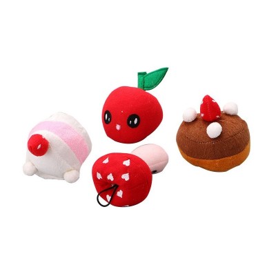 2020 New Cute Stuffed Plush Pets Toys Set Cheap Wholesale Cake Mushroom Apple Shape Pet Plush Toy