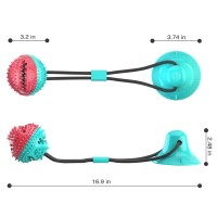 Pet Dog Molar Bite Toy Interactive Dog Rubber Chew Ball Toy With Suction Cup